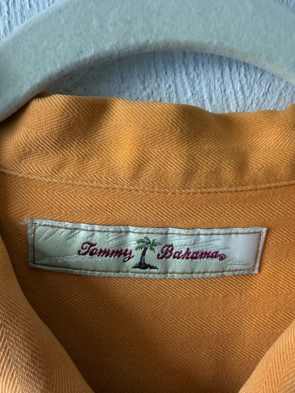 Tommy Bahama 100% Silk Embroidered Back Shirt L Tropical Resort Vacation Orange - Picture 4 of 6